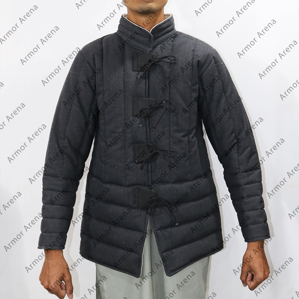 14th Century Medieval Gambeson with Leather String Closing