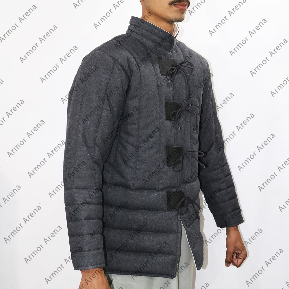 14th Century Medieval Gambeson with Leather String Closing