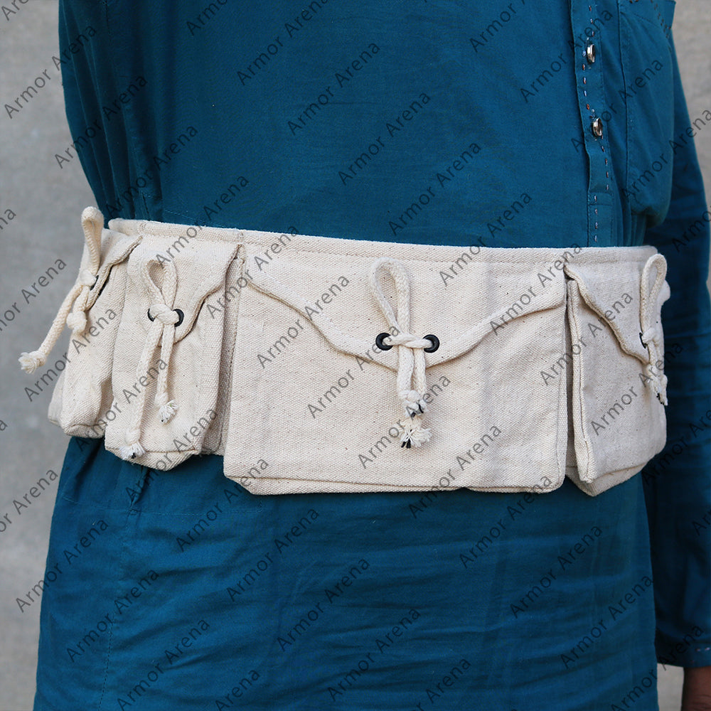 Medieval Cotton Canvas Belt Pouch – Authentic & Durable