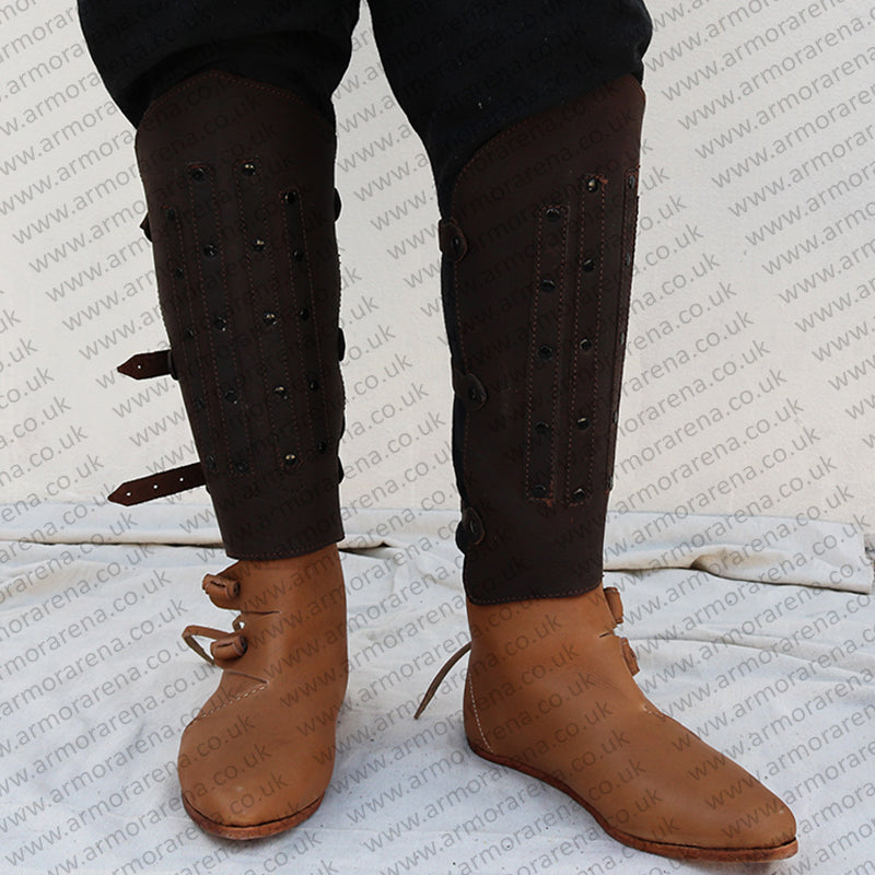 Combat Leather Greaves