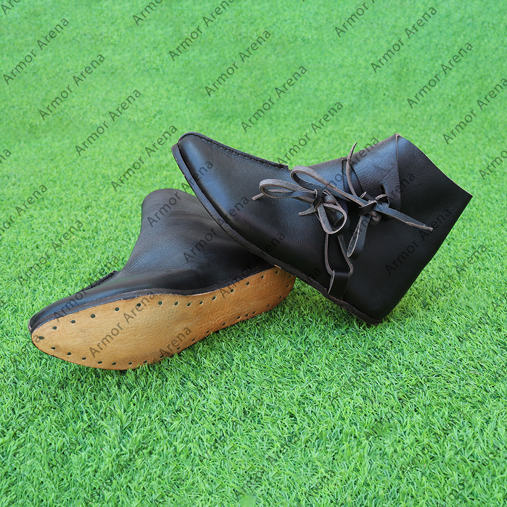 Medieval Age Leather String Shoes