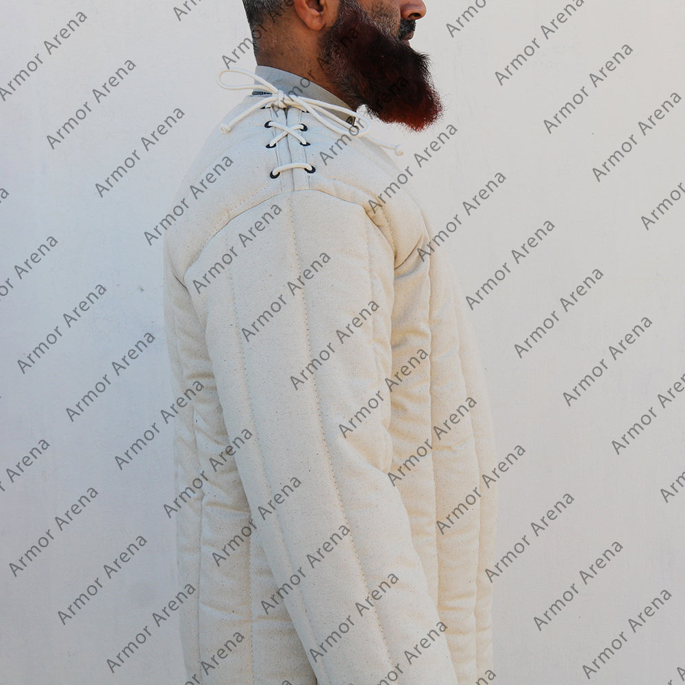 Front Closed Long Sleeves Gambeson with Neck Laces