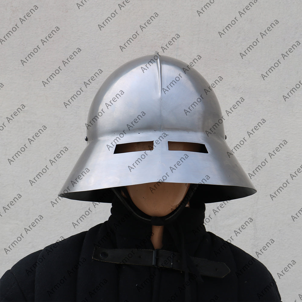 Guardsman helmet / Medieval Kettle Hat with Oculars (Eye Slits)