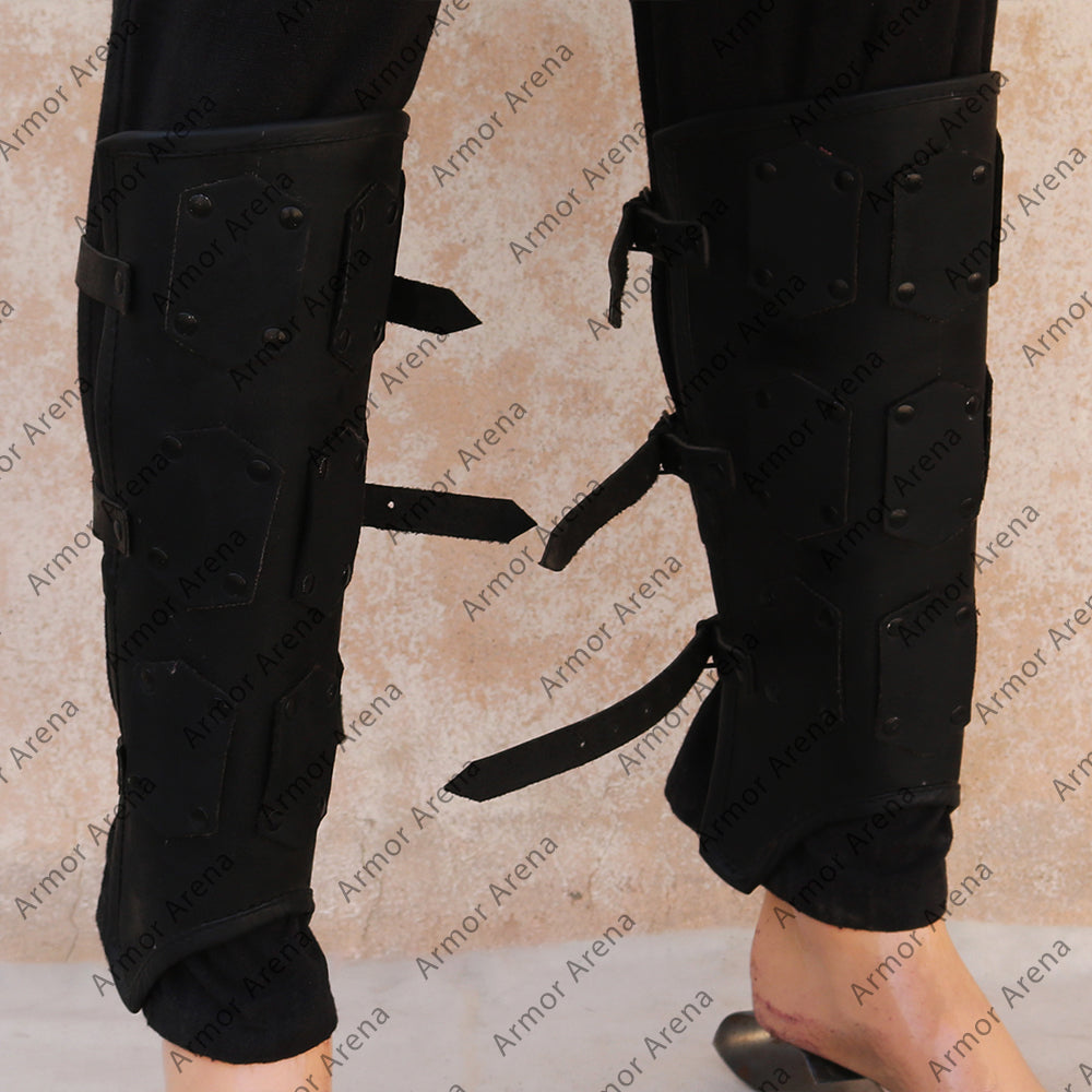 Greek Leather Greaves