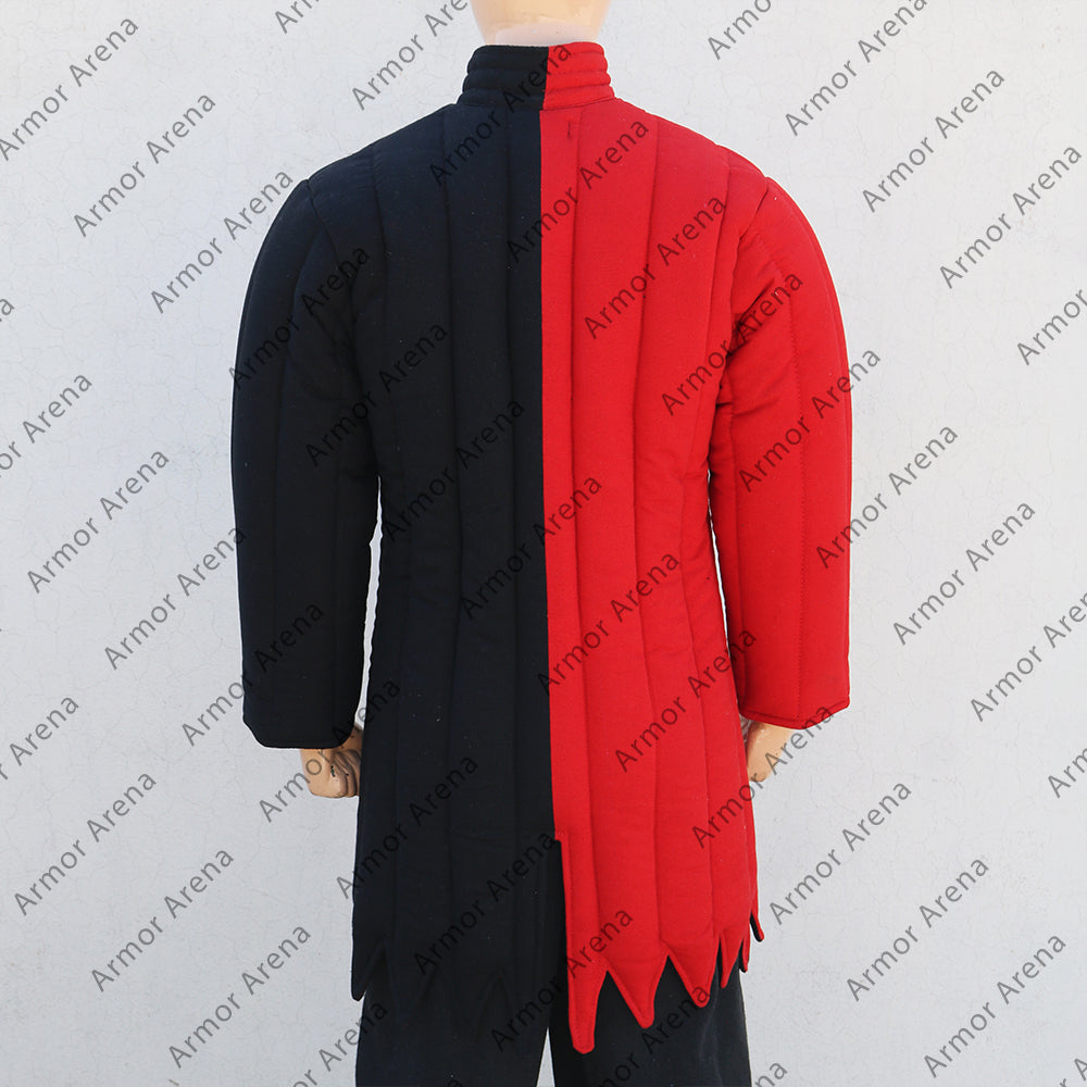 Medieval Gambeson in Two Colors with Long Sleeves and Pointed Bottom
