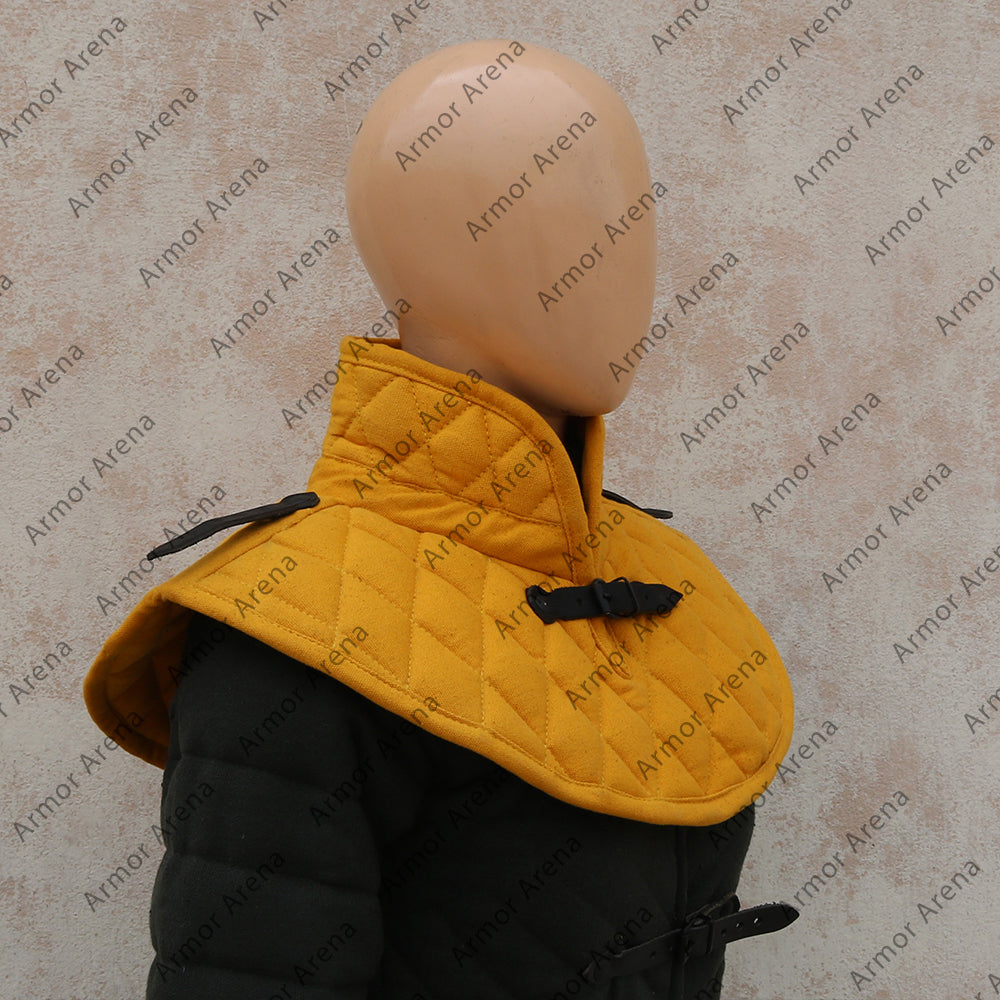 Padded Gambeson Gorget with Pauldron Shoulder Straps